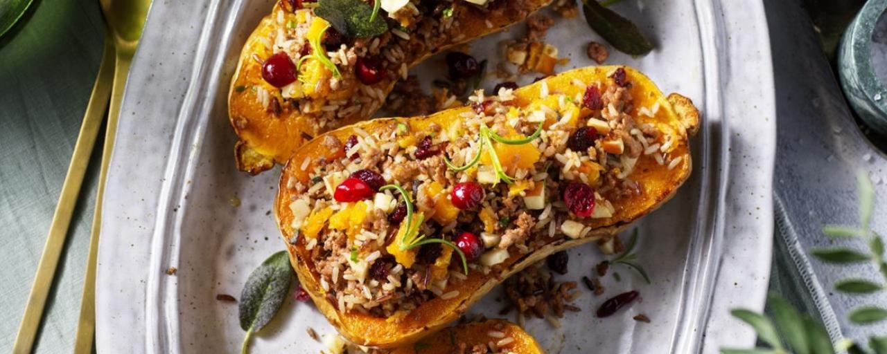 Calabaza rellena con sensational mince