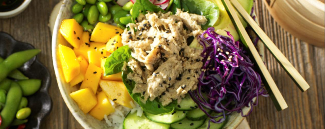 cuenco vegano con vuna