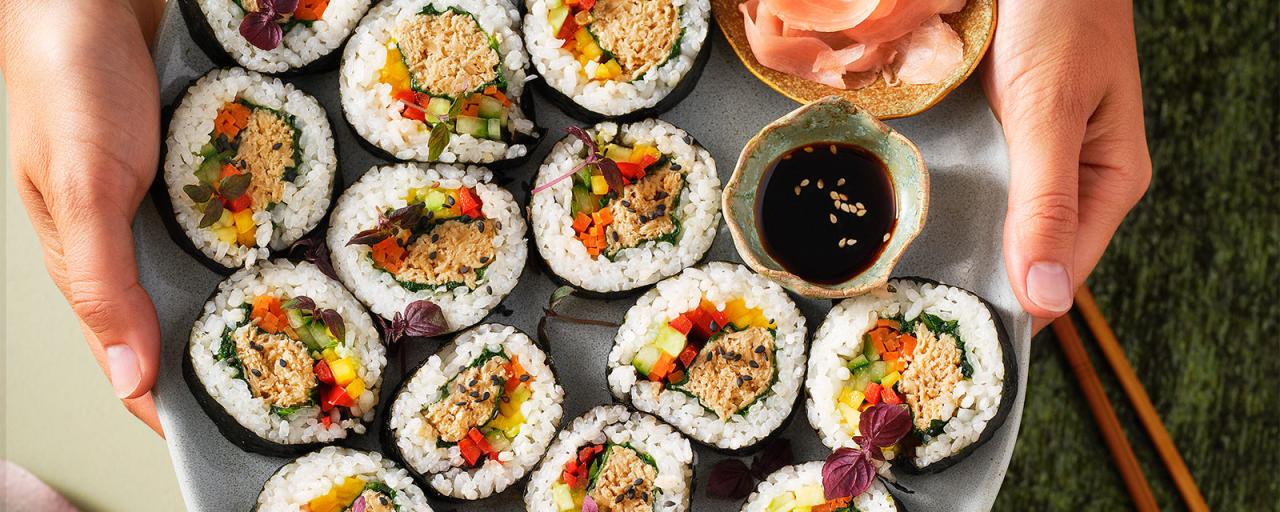 una porción de sushi